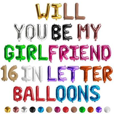 HOUSE OF PARTY Will You Be My girlfriend Balloons 16 Inch - 13 Colors of  Custom Letter Balloons  Personalized Foil Balloon Letters for Birthday,  Wedding & Christmas Party Decorations - Yahoo Shopping