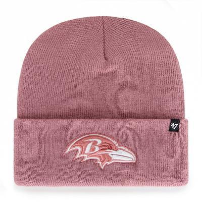 Women's Fanatics Branded Heather Gray Baltimore Ravens Ash Cuffed Knit Hat  with Pom