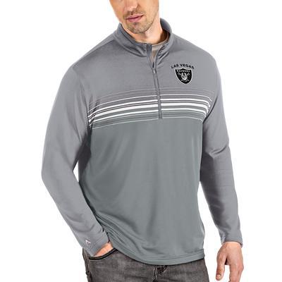 Denver Broncos Antigua Pace Quarter-Zip Pullover Jacket - White/Gray