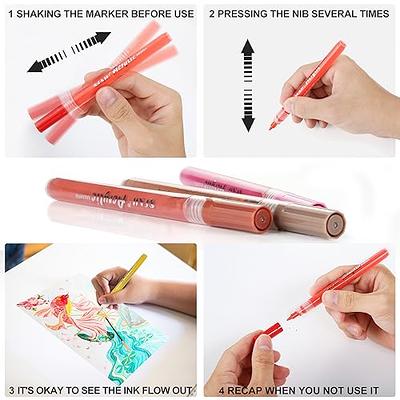 Emooqi 24 Colors Acrylic Paint Marker Pens Medium Tip