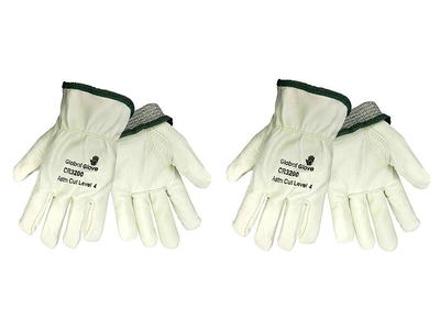 Firm Grip A6 Cut Medium Leather Glove Impact Utility, Beige 63436-06