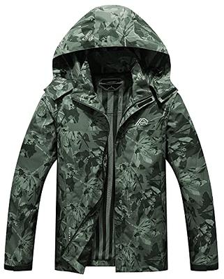 OTU Men's Lightweight Waterproof Hooded Rain Jacket Outdoor