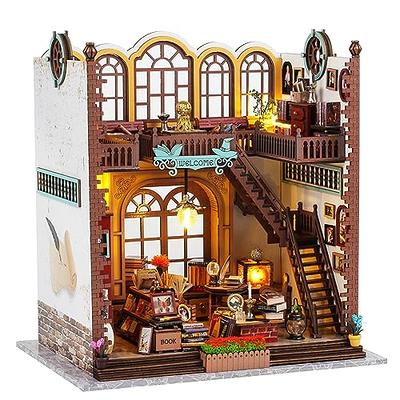 Spilay Dollhouse Miniature with Furniture,DIY Wooden Crafts Doll