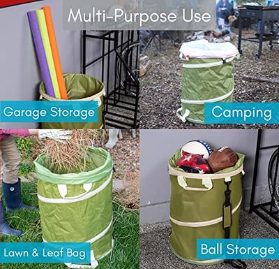  Collapsible Lawn and Leaf Bag Pop-Up Trash Can/Recycle Bin Leaf  Waste Bag Outdoor Leaf Bin, 30 Gallon Collapsible Garden Bag for Lawn Yard  Garden Camping with Handle(2 Pack) : Patio, Lawn