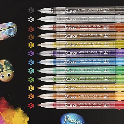 JR.WHITE Paint Markers Pens Metallic, 10 Colors Paint Pens for