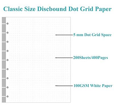 Free Printable A5 Paper 6 Hole, Dotted/Grid/Ruled Refills for