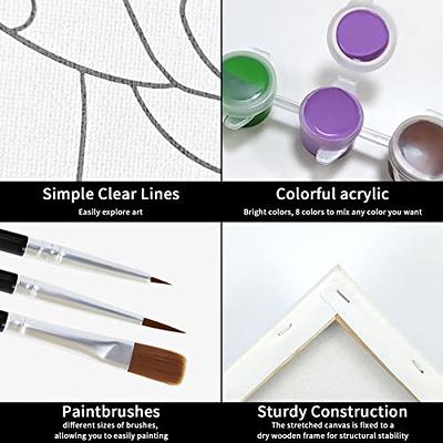 VOCHIC Canvas Painting Kit Pre Drawn Canvas Painting Set for Adult
