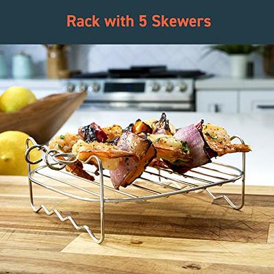 COSORI Air Fryer Accessories, Set of 6 Fit for Most 5.8Qt and Larger Oven  Cake & Pizza Pan, Metal Holder, Skewer Rack & Skewers, etc, BPA Free,  Nonstick Coating, Dishwasher Safe, Black 