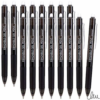 BAYTORY 12Pcs Retractable Erasable Gel Pens No Bleed Fine Point, Blue and  Black Ink Pen with Eraser Clear, Smooth Writing for Note Taking Marking