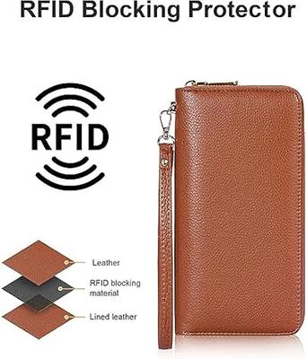 Buy Easyoulife RFID Slim Wallet Men Thin Bifold Front Pocket Wallet Genuine  Leather Card Holder (Brown) at
