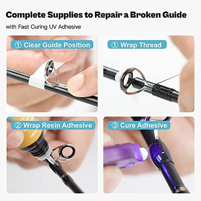 Pole 9pcs Fishing Rod Tip Repair Kit Fishing Rod Tips Replacement Kit Metal  Ceramic Guides Fishing Pole Eyelets Repair Kit 