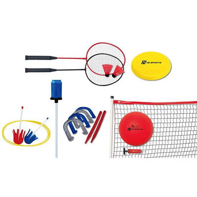 MD Sports 6 in 1 Backyard Combo Game Set, Volleyball, Badminton, Flying  Disc, Lawn Dart, Horseshoes, Bottle Strike, Yellow/Red/Blue - Yahoo Shopping