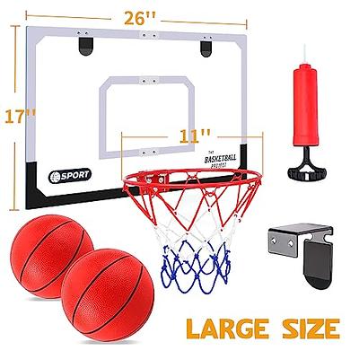  Indoor Basketball Hoop with Electronic Scoreboard - 6 Balls  Included Fun for Kids and Adults Mini Hoop for Home & Office for Toy  Enthusiasts Easy Door Mounting Size: 16x12 inches 