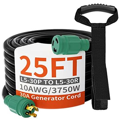 PLIS NEMA L14-30P to L14-30R Generator Twist Lock Outdoor Extension Cord，4  Prong 10 Gauge SJTW Cable, Generator Locking Power Cord with UL Listed,  125/250V,30Amp 7500W,50ft - Yahoo Shopping