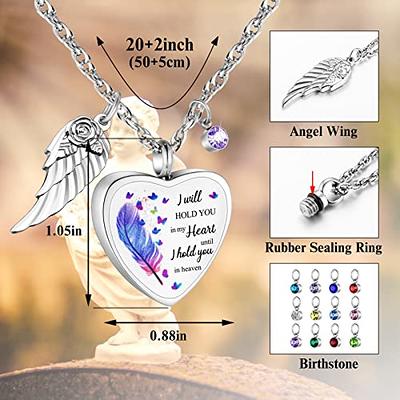 Dletay Heart Urn Necklace for Ashes Birthstones Cremation Jewelry