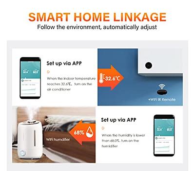 Tuya WIFI Temperature and Humidity Sensor App Real Time Monitor Intelligent  Linkage with Air-conditioner and Humidifier for Life