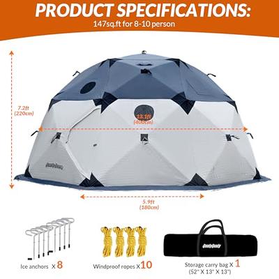 4 Person Portable Ice Fishing Shelter Outdoor Tent w/ Travel Bag