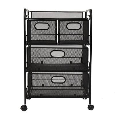 Peloemns Plastic Utility Carts with Wheels Heavy Duty 510lbs Capacity Rolling Service Cart 3-Tier Restaurant Food Cart with Hammer for Office Warehous