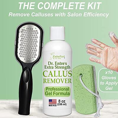 Dr. Entre's Callus Remover Gel Kit for Feet: Foot File, Pumice Stone, 5  Glove Pairs for Gel Application, Spa Kit, Foot Care, Pedicure Tools,  Scrubber