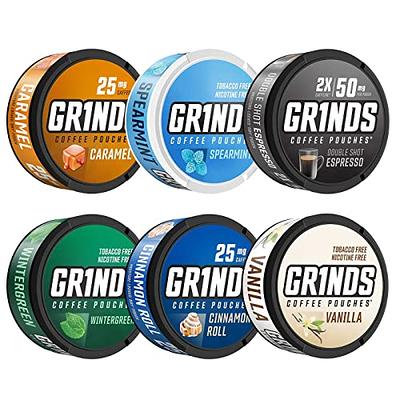 Grinds Coffee Pouches, 3 Cans of Double Shot Espresso, 18 Pouches Per Can