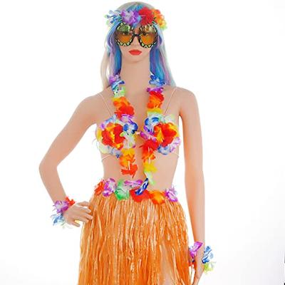 Life Of The Luau Tropical Floral Satin Two-Piece Set (Orange Combo)