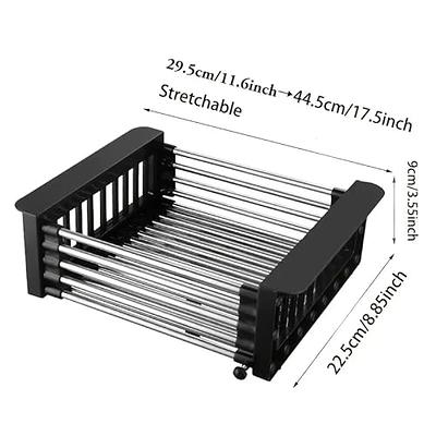 ALREMO 1pc Drain Rack, Stainless Steel Kitchen Basket, Home Dish Rack,  Retractable Sink Shelf, 8.81*(11.22-18.5)*3.7in, Suitable for Rectangular  Sink (Black) - Yahoo Shopping
