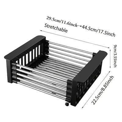 ALREMO 1pc Drain Rack, Stainless Steel Kitchen Basket, Home Dish Rack,  Retractable Sink Shelf, 8.81*(11.22-18.5)*3.7in, Suitable for Rectangular  Sink (Black) - Yahoo Shopping