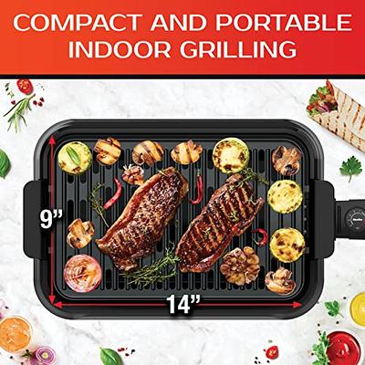 Electric Smokeless Indoor Grill w/Non-Stick Cooking Surface & Adjustable