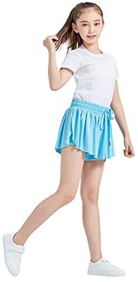 Girls Flowy Shorts, 2 in 1 Preppy Butterfly Shorts with Spandex Liner for  Cheer Athletic Gym Teens Casual Clothes