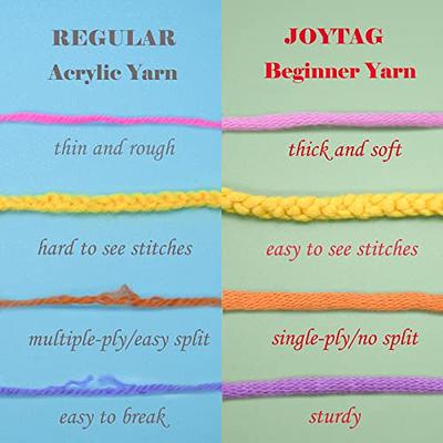 Noouwar 3 Pack Yarn for Crocheting - Crochet and Knitting Yarn for  Beginners with Easy-to-See Stitches - Cotton-Nylon Blend Beginner Yarn for