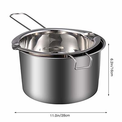 8 Set Stainless Steel Double Boiler Long Handle Wax Melting Pot