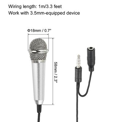 Studio Microphone Portable Mini 3.5mm Stereo Audio Mic Notebook for Phone /  Smart Phone Desktop Accessories Pink 