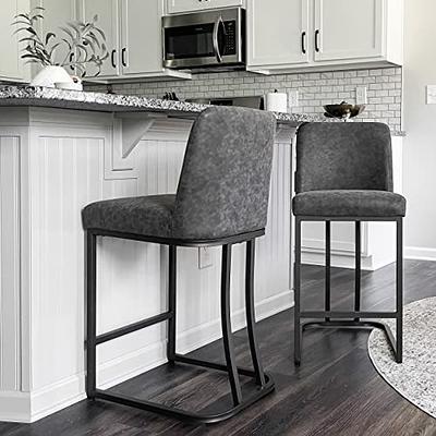 VECELO Adjustable Bar Stools Set of 2,Swivel PU Leather Counter Height  Barstool with Back and Arms for Kitchen/Island, White - Yahoo Shopping