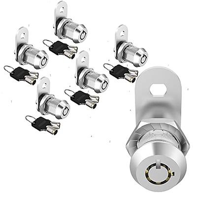 LAIWOO Cabinet Locks with Keys, 4 Pack 1-1/8 Inch Cylinder Lock Cabinet Cam  Lock Set for Secure File Drawer Mailbox RV Camper Door Tool Box, Zinc