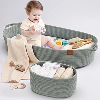 ZEAL'N LIFE Baby Changing Basket, Handmade Seagrass Basket, 02 Waterproof  Changing Pad Covers & Wood Calendar, Moses Basket for Babies, (Seagrass  Basket) 