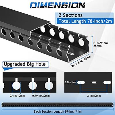 Cable Management ProOffice 96in J Channel Cable Raceways - 6X 16in Black No  Screw/No Drill Computer Cord Organizer - Cable Channels for Wire