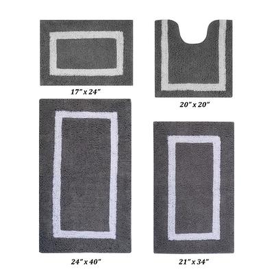 24x40 Hotel Collection Bath Rug White/Gray - Better Trends