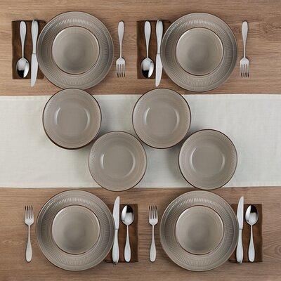 Pfaltzgraff Bryson 16 Piece Dinnerware Set, Service for 4, Black