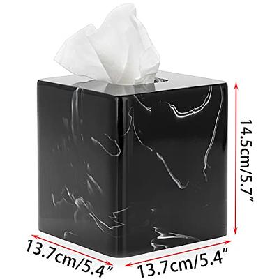 Sumnacon Resin Square Tissue Box Cover - Stylish Cube Tissue Box Holder  with Open Bottom, Decorative Tissue Holder for Bathroom Vainty Toilet Tank  Dresser Desk Table Kitchen Countertop, Marble Black - Yahoo Shopping
