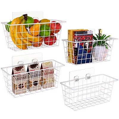 MaraFansie Wall Wire Baskets Adhesive Basket Hanging Kitchen Baskets No  Drilling for Cabinet & Pantry Organization and Kitchen, Bathroom, Bedroom  Storage, 4 Pack, White - Yahoo Shopping