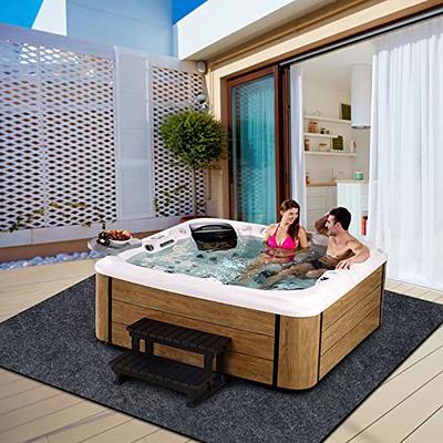 FENXAM 90 * 90 inch Hot Tub Pad, Inflatable Hot Tub Mat Outdoor