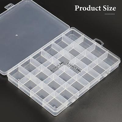  2 Pack 24 Grids Plastic Organizer Box Container Craft Storage  Box Compartment Box with Adjustable Dividers for Beads Jewelry Fishing  Tackles Art DIY, Clear : Arts, Crafts & Sewing