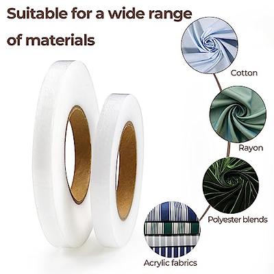 Outus 2 Rolls Fabric Fusing Tape Adhesive Hem Tape Iron on Tape Each 1/2  Inch (Black,27 Yards Each)