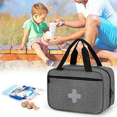 CURMIO Medicine Bag Small, Family First Aid Bag Organizer Box for Emergency  Medical Kit, Empty, Patent Pending, Black