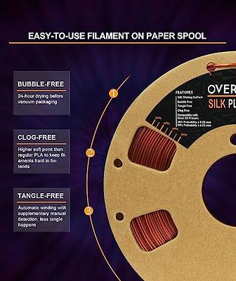 OVERTURE Silk PLA 1.75mm Dual Color Filament, Clog-Free Shiny 3D Printer  Filament, 1kg Spool(2.2lbs), Dimensional Accuracy +/- 0.02 mm, Fit Most FDM