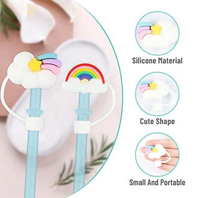 12 Pcs Cloud Straw Covers Silicone Straw Tips Cap Reusable Cute