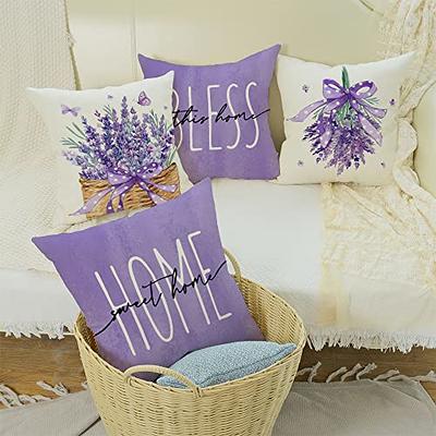 GEEORY Pillow Covers 18x18 Set of 4 Home Sweet Home Bless This Home  Lavender Spring Pillows Decorative Throw Pillows Purple Cushion Case  Farmhouse Decor for Couch Sofa - Yahoo Shopping