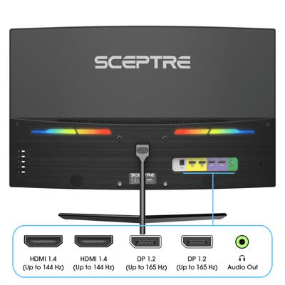 Sceptre IPS 27 inch Gaming LED Monitor up to 165Hz 144Hz 1ms DisplayPort  HDMI, FreeSync FPS RTS Build-in Speakers Gunmetal Black 2021 (E275B-FPT165)  (E275B-FPT165) 