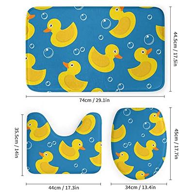 KXO 4PCS Yellow Rubber Duck on Blue Background Waterproof Shower Curtain  Set with Non-Slip Rugs Toilet Lid Cover and Bath Mat Polyester Bathroom  Curtain with Hooks 72x72 - Yahoo Shopping