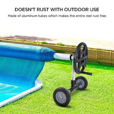  21 FT Pool Solar Cover Reel Set Above Ground Pool, Aluminum  Swimming Inground Cover Roller